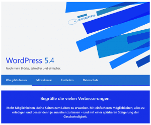 WordPress 5.4 Neuerungen